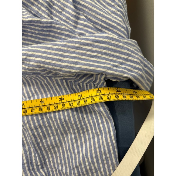 Terra & Sky Blue &‎ White Striped Square Neck Blouse 1X Pre-owned - Picture 7 of 9